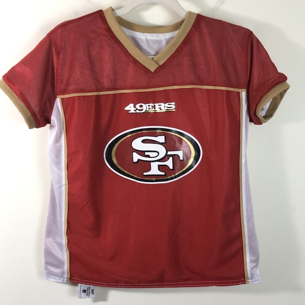 San Francisco 49ers NFL Reversible Flag Football Jersey Youth L Red White Gold